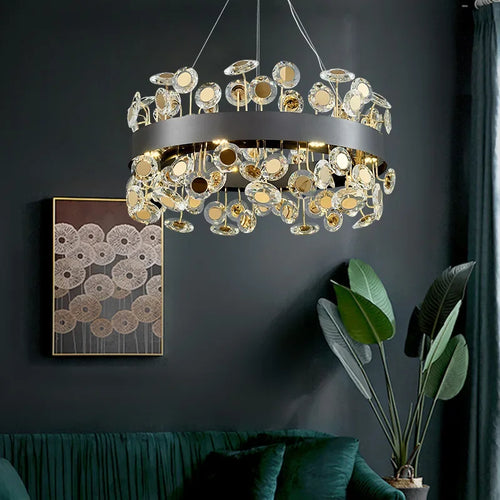lustre en cristal design italien pour décoration intérieure élégante - vue 2 sur 8