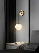 lampe de chevet moderne en cuivre et marbre naturel