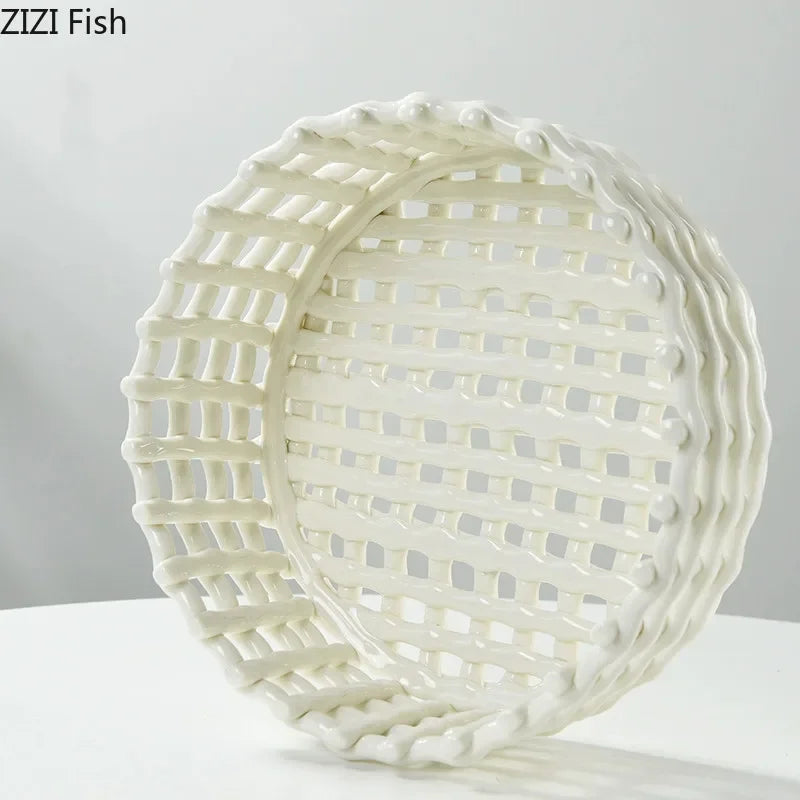 panier de rangement en céramique pour fruits et ustensiles de cuisine - vue 4 sur 21