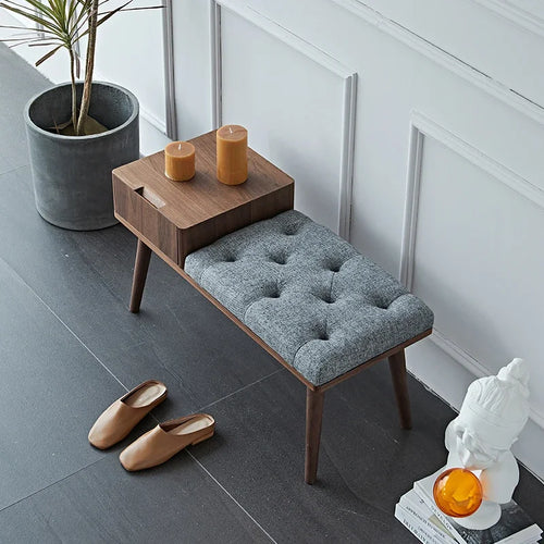 tabourets à langer nordiques avec rangement design moderne - vue 2 sur 5