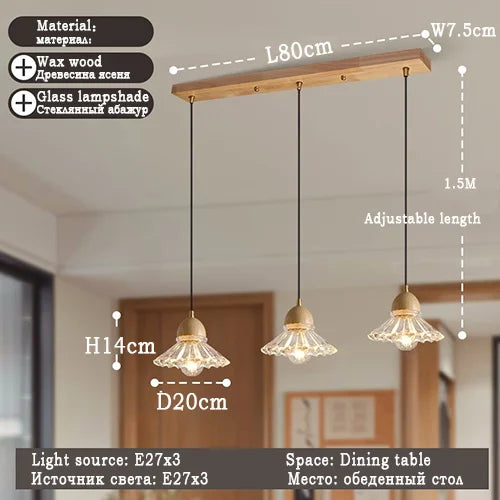 suspension LED en verre style nordique décoratif - vue 8 sur 9