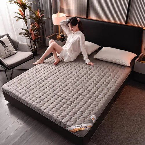 surmatelas en coton éponge pour lit king size et coussin de sol - vue 4 sur 8