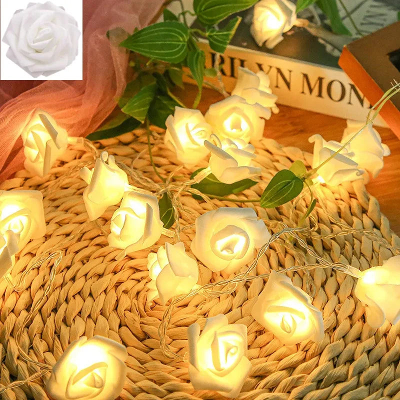 guirlande lumineuse roses en mousse pour mariage et saint valentin - vue 10 sur 11
