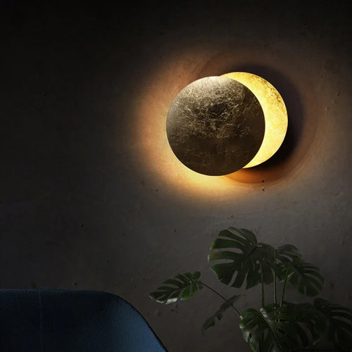 applique murale ronde moderne éclairage mural éclipse décorative - vue 6 sur 12