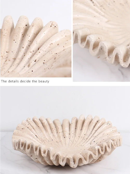 plateau de rangement en marbre style wabi-sabi moderne décor artistique - vue 3 sur 8