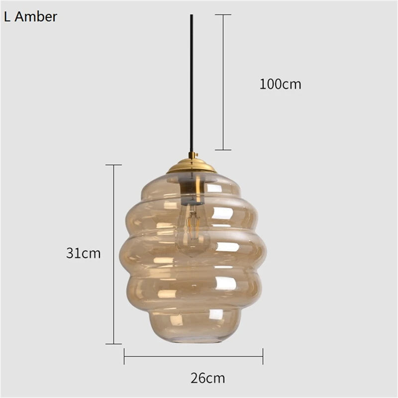 suspension en verre teinté design moderne pour éclairage intérieur - vue 9 sur 15