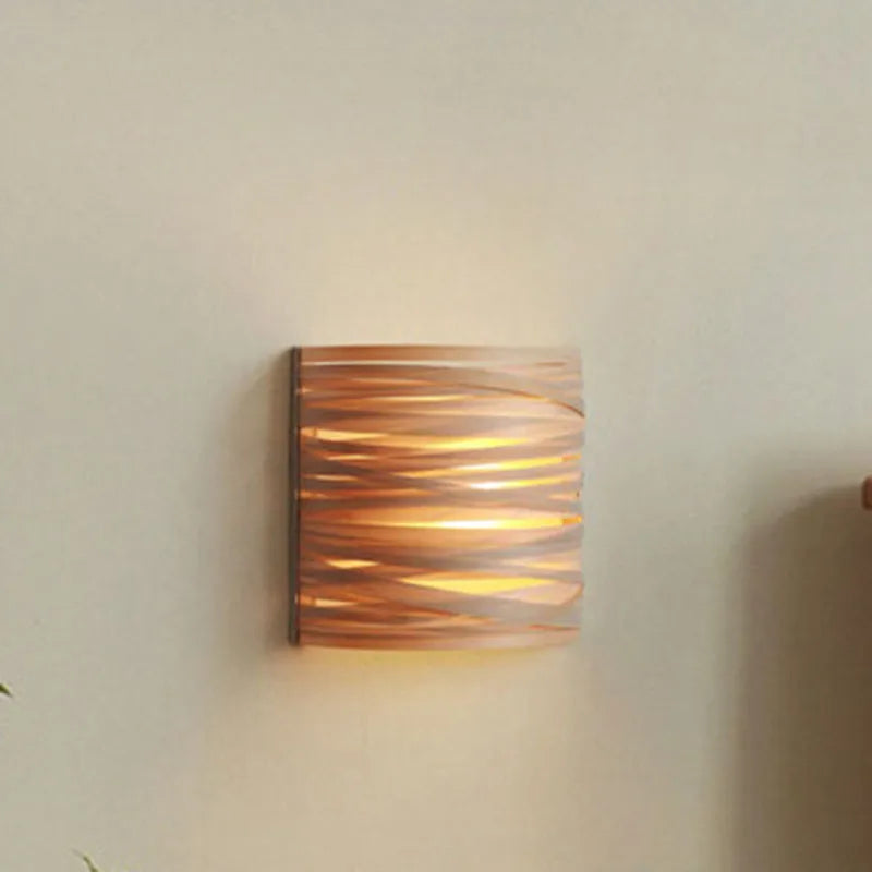 Applique murale nordique en bois demi-cercle - vue 6 sur 7