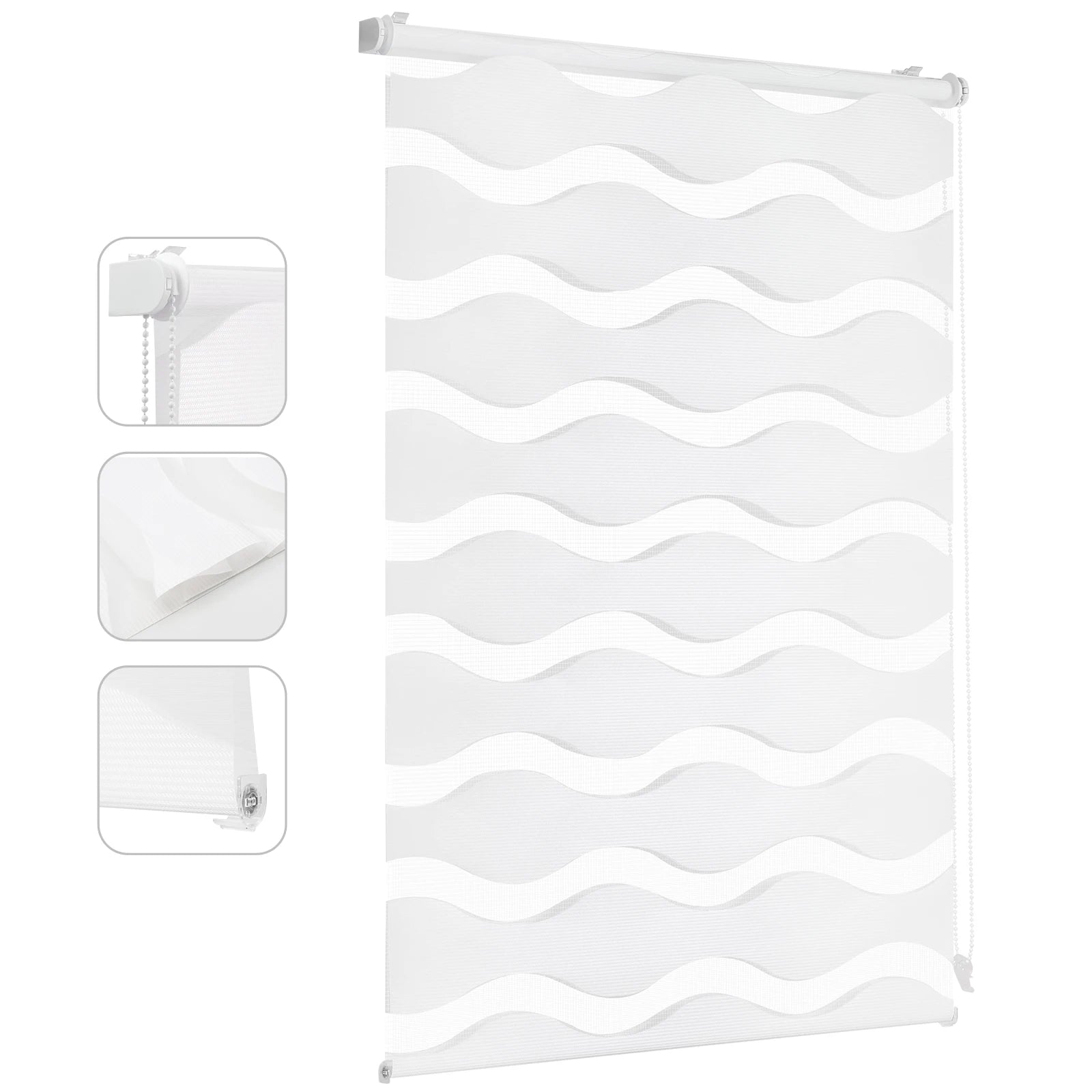 Store enrouleur double sans perçage occultant fenêtre 80cm - vue 11 sur 13