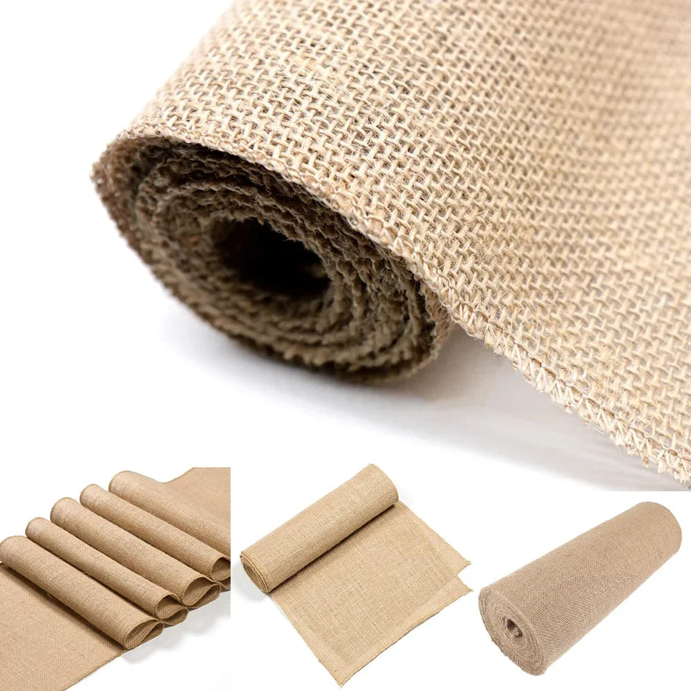 Chemin de table en jute decoration champetre mariage