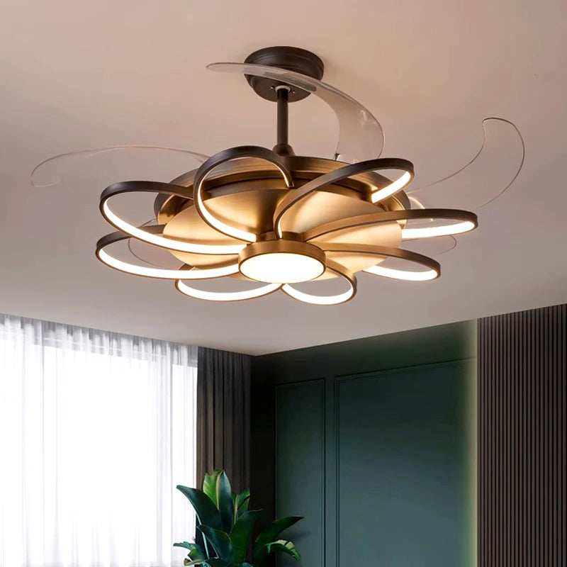 Plafonnier LED moderne avec ventilateur de plafond sans pales - vue 3 sur 12