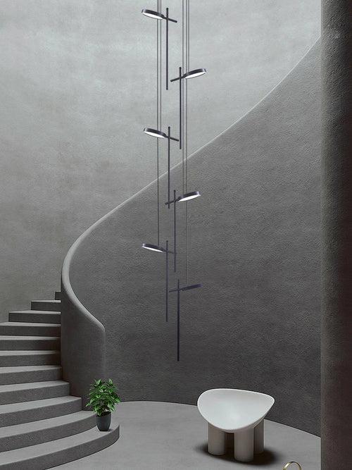 lustre moderne suspendu en acrylique design créatif 2023 à LED - vue 5 sur 17