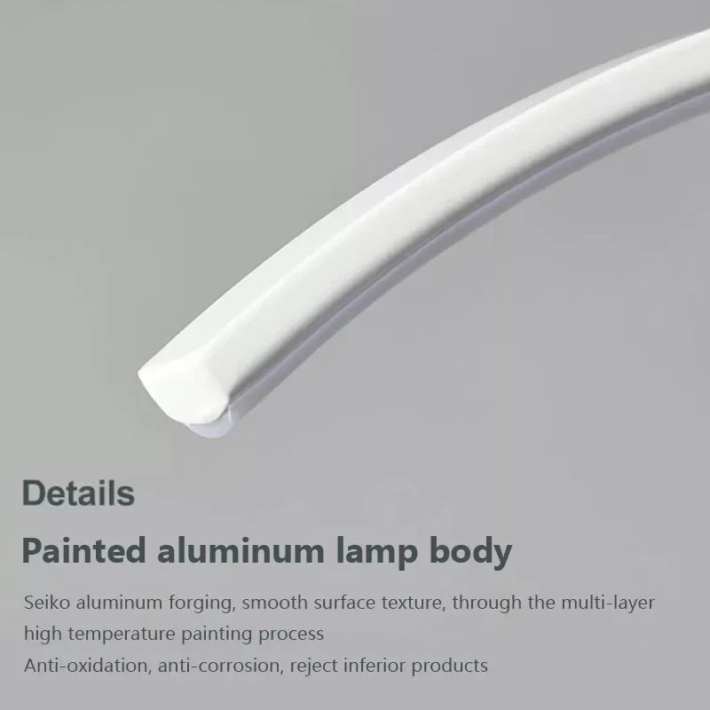 lustre moderne à leds avec télécommande et ligne simple - vue 4 sur 8