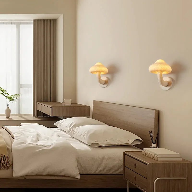 applique murale champignon style crème design nordique intérieur extérieur - vue 3 sur 5