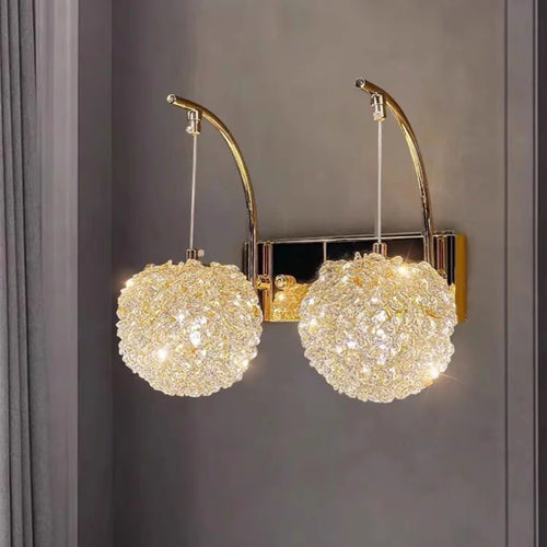 applique murale nordique en cristal design élégant à led - vue 2 sur 7