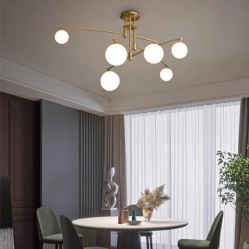 lustre moderne en verre style nordique pour décoration intérieure - vue 3 sur 12
