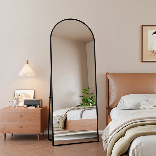 miroir sur pied vertical incliné en verre trempé - vue 2 sur 6
