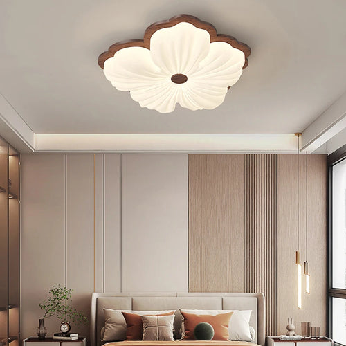 plafonnier moderne à fleurs en bois pour décoration intérieure - vue 3 sur 13