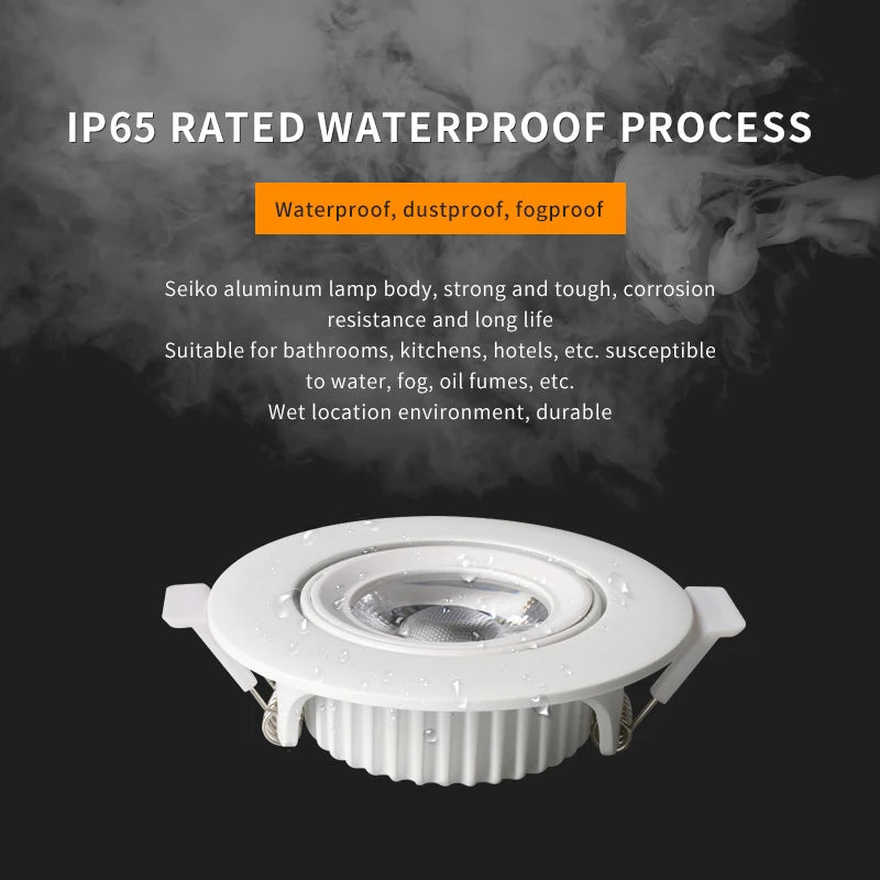 Spot lumineux LED encastrable rond pour salle de bain - vue 3 sur 9