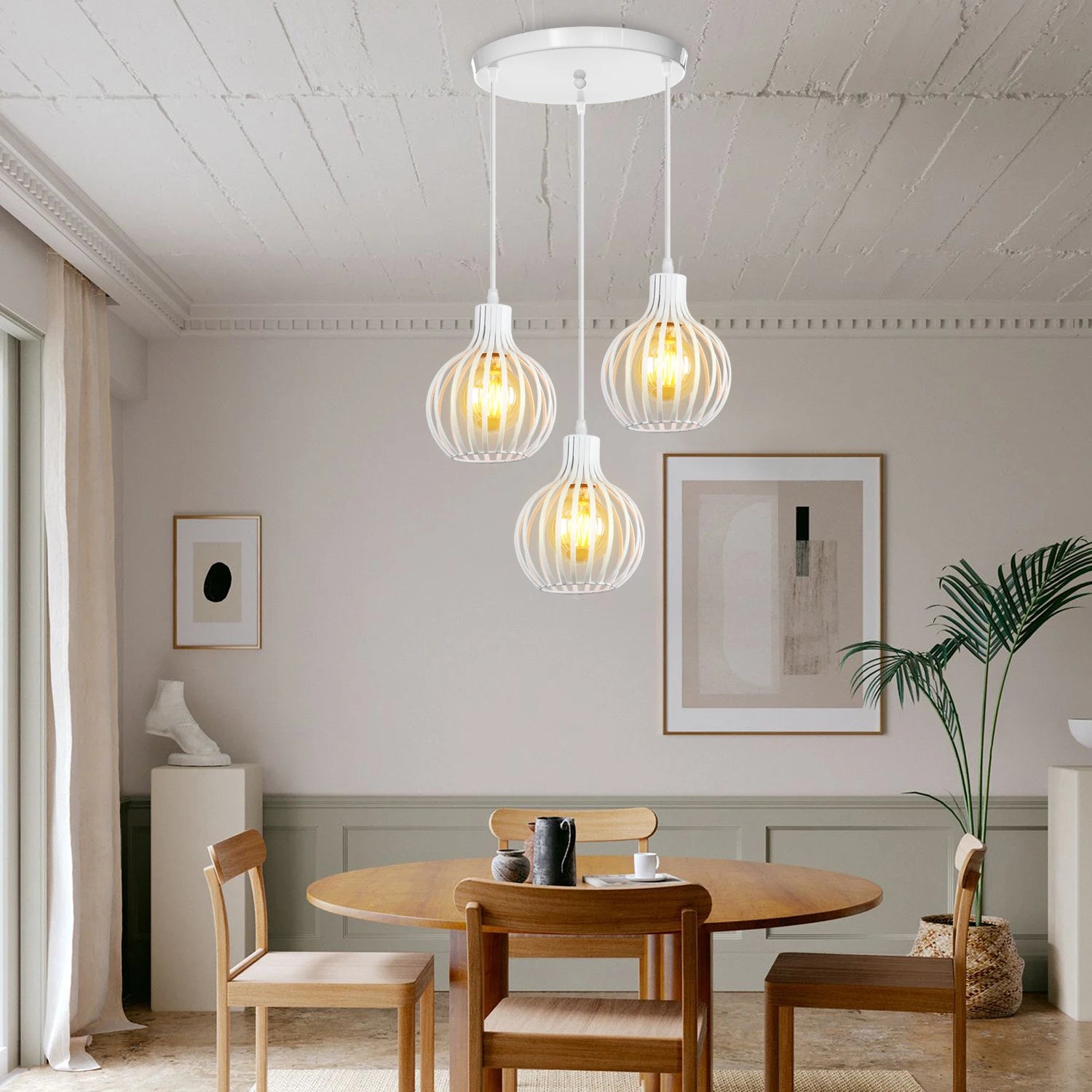 plaque de plafond ronde à 3 trous pour luminaires diy - vue 4 sur 11