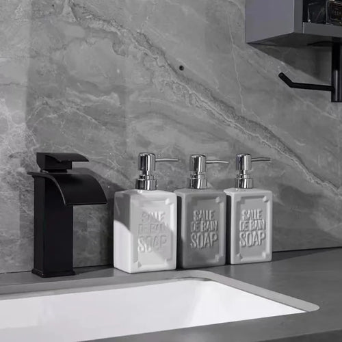 distributeur de savon moussant en céramique pour salle de bain et cuisine - vue 5 sur 9