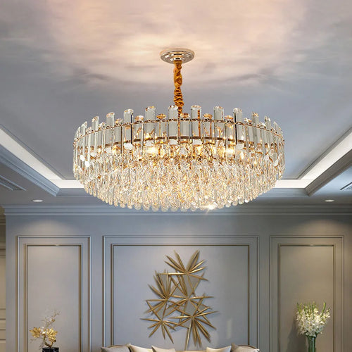 lustre led de luxe en cristal moderne 	 en stock - vue 5 sur 30