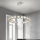 lustre led de luxe style collier de perles chromé