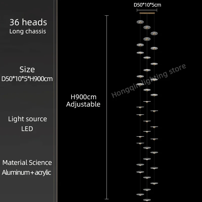 lustre moderne pour escalier design nordique simple et élégant - vue 20 sur 21