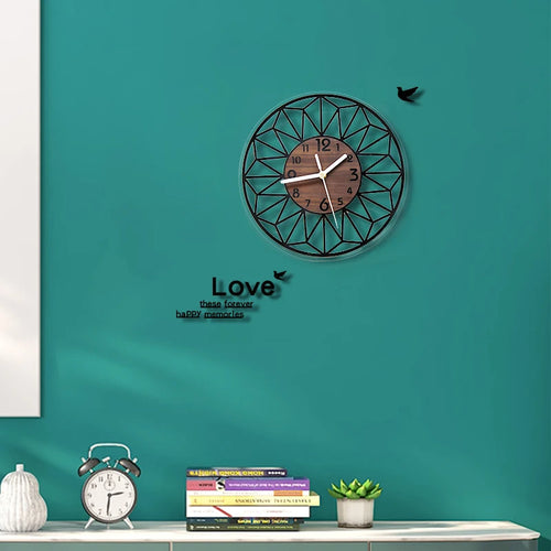 horloge murale en bois esthétique pour décoration intérieure - vue 3 sur 6