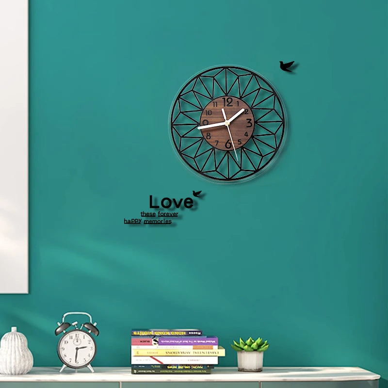 horloge murale en bois esthétique pour décoration intérieure - vue 3 sur 6