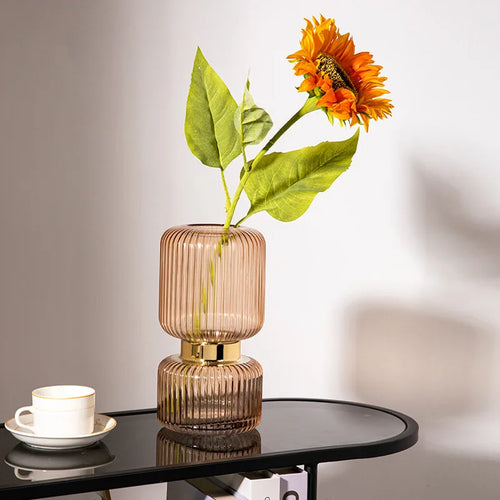 vase en verre transparent pour fleurs et décoration hydroponique - vue 3 sur 10