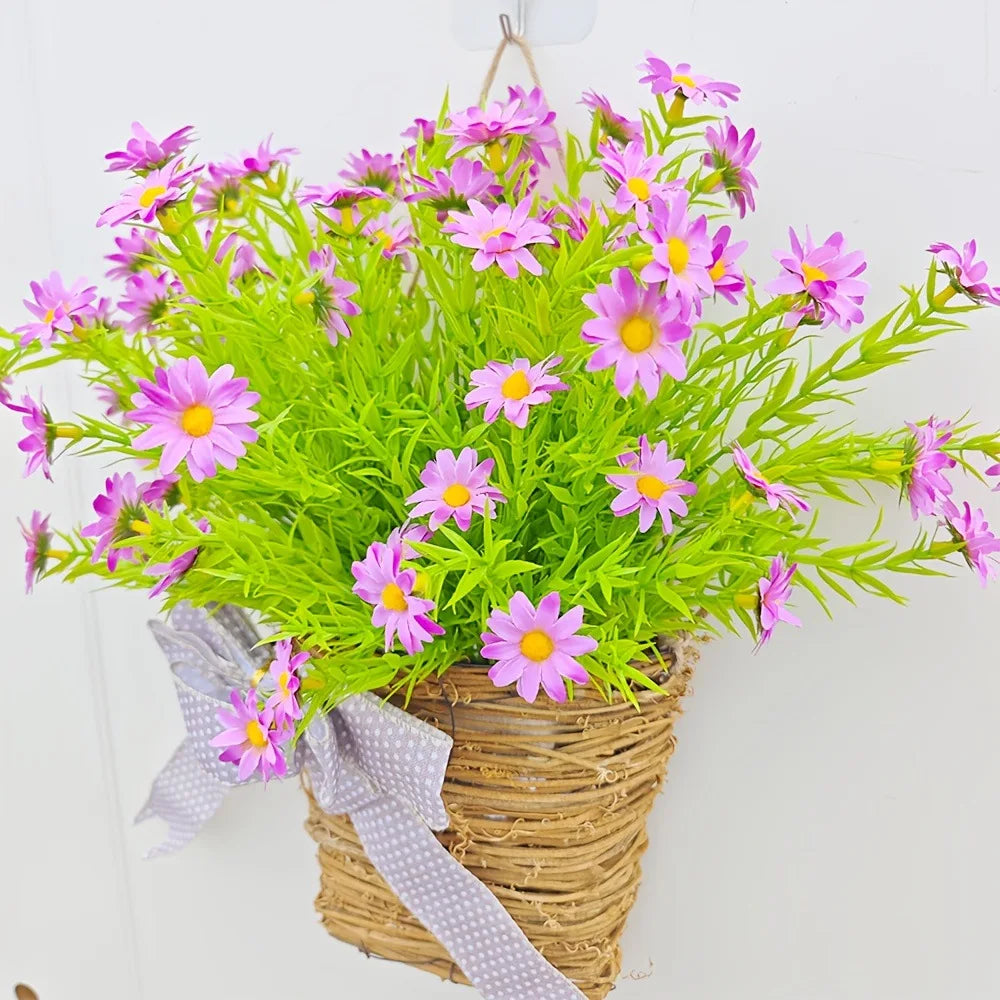 panier de fleurs artificielles couronne de printemps pour décoration de Pâques - vue 5 sur 10