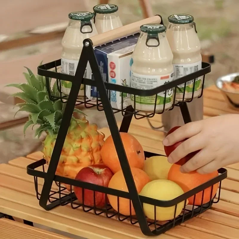 panier de rangement amovible pour fruits légumes et cosmétiques - vue 3 sur 8