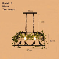 Retro Industrial Ceiling Chandelier Metal Bird Cage Hanging Lamp Suspension Pendant Light