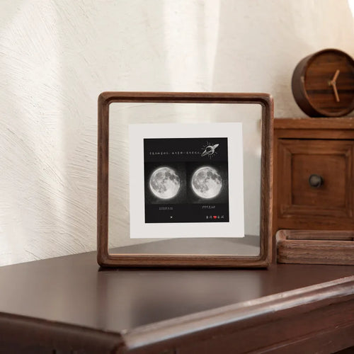 cadre photo double face en bois et verre pour décoration intérieure