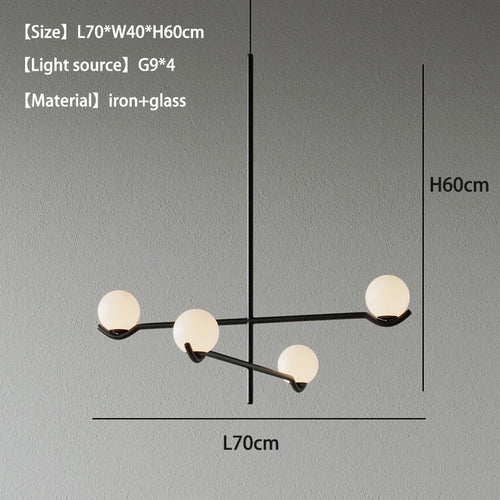 lustre minimaliste boule de verre Luces à LED pour chambre salon salle à manger maison lumière - vue 7 sur 14