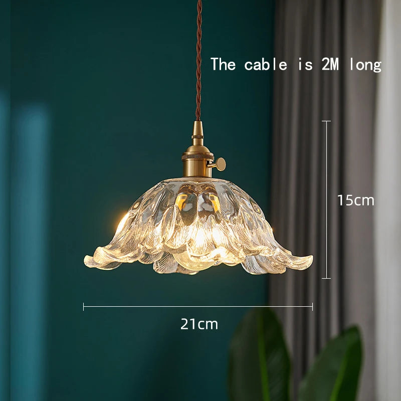 Lustre japonais en verre de laiton - vue 13 sur 23