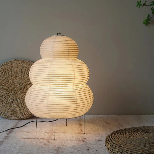 lampe de Table Style japonais papier de riz trépied lampe de bureau décor à la maison lumières créatives salon étude chambre lampe E27 lumières pour la maison - vue 2 sur 9
