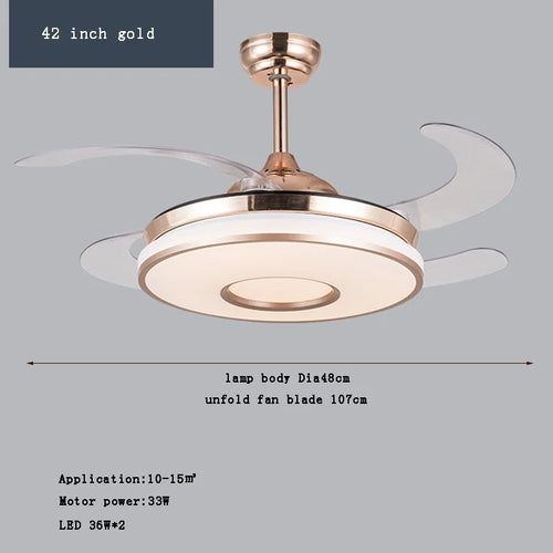 plafonnier led intelligent à pales rétractables design moderne - vue 14 sur 19