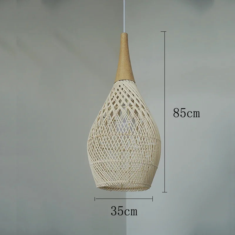 Suspension vintage d'Asie du Sud-Est Lampes en rotin de haute qualité Salon Restaurant Cuisine Luminaires Loft Luminaires - vue 8 sur 21