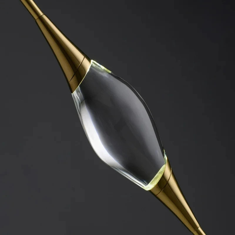 suspension moderne en laiton et cristal pour décoration intérieure design - vue 6 sur 10