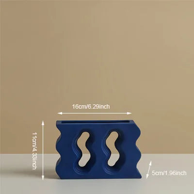vase en céramique géométrique nordique pour fleurs séchées décoration maison - vue 10 sur 11