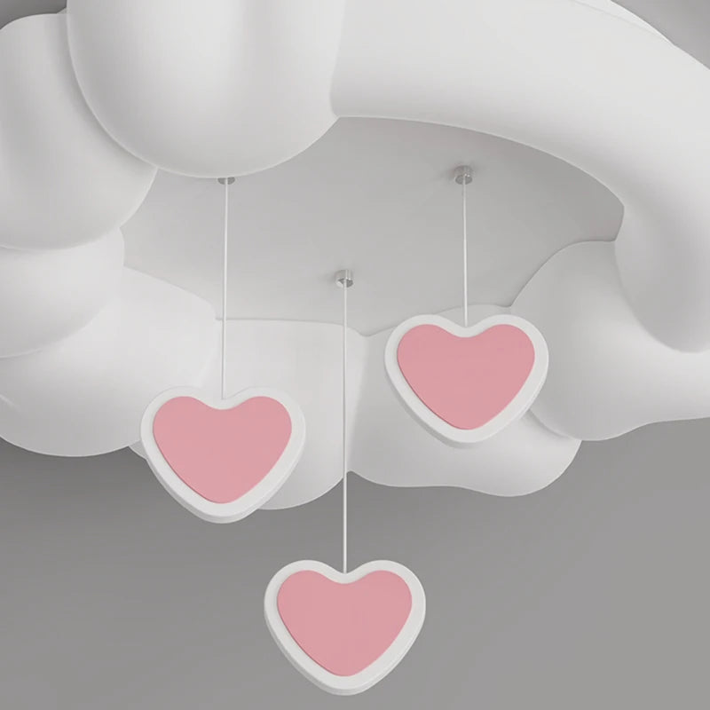 plafonnier romantique avec coeur lune étoile veilleuses nuage led - vue 5 sur 9