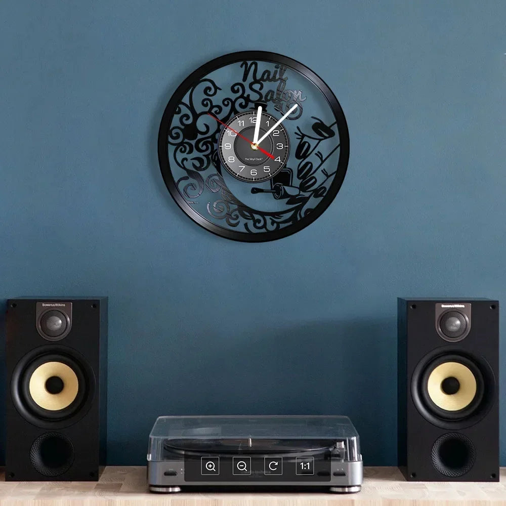horloge murale vinyle pour salon de manucure et beauté - vue 4 sur 31