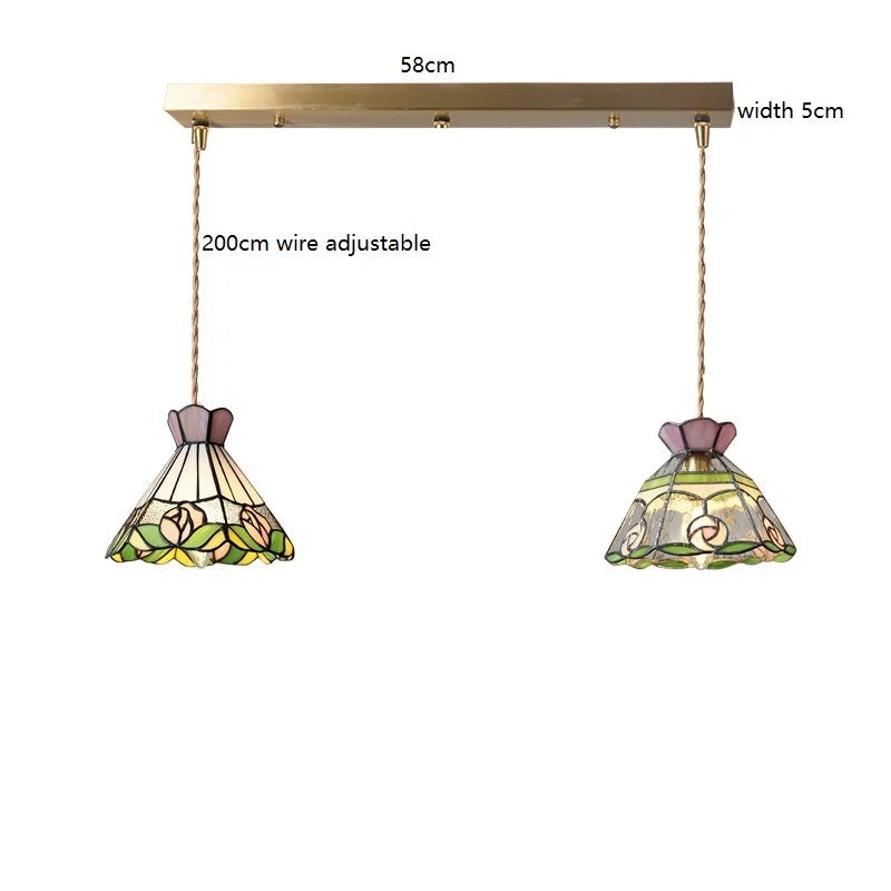 suspension fleur verre cuivre nordique moderne led iwhd europe syle - vue 26 sur 26