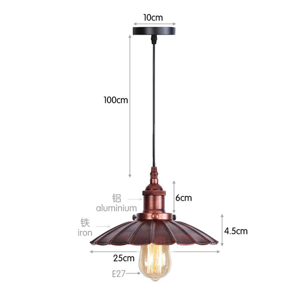 lustre rouille metal plafond maison restaur - vue 19 sur 23