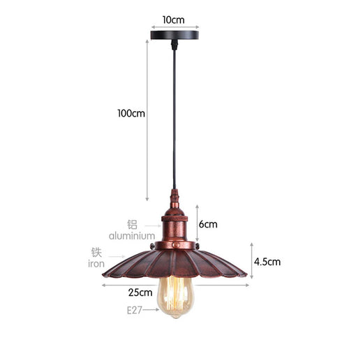 lustre rouille metal plafond maison restaur - vue 19 sur 23