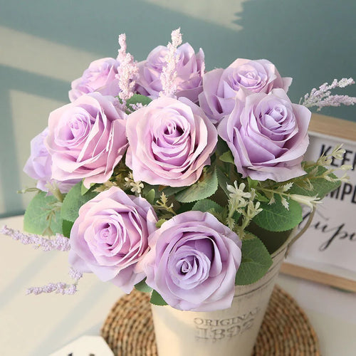 bouquet de roses artificielles pour mariage et décoration intérieure - vue 8 sur 12