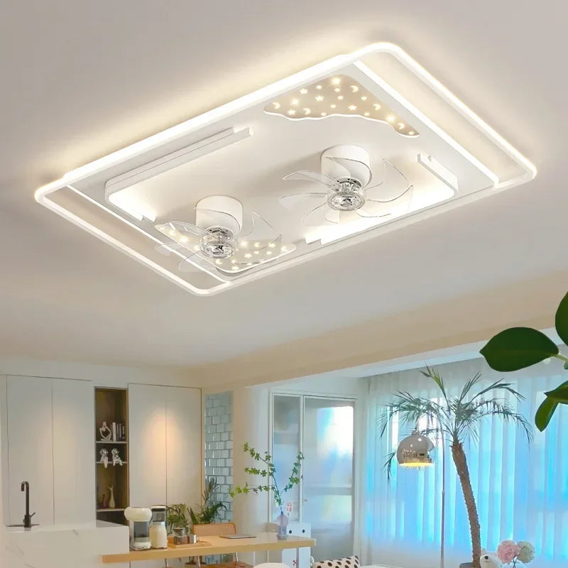 plafonnier moderne nordique avec ventilateur intégré silencieux - vue 10 sur 10