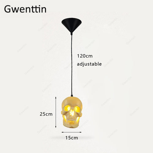 suspension rétro tête de mort décorative pour halloween - vue 7 sur 7