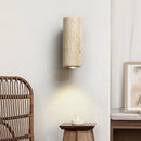 applique murale led wabi sabi en travertin décor marbre